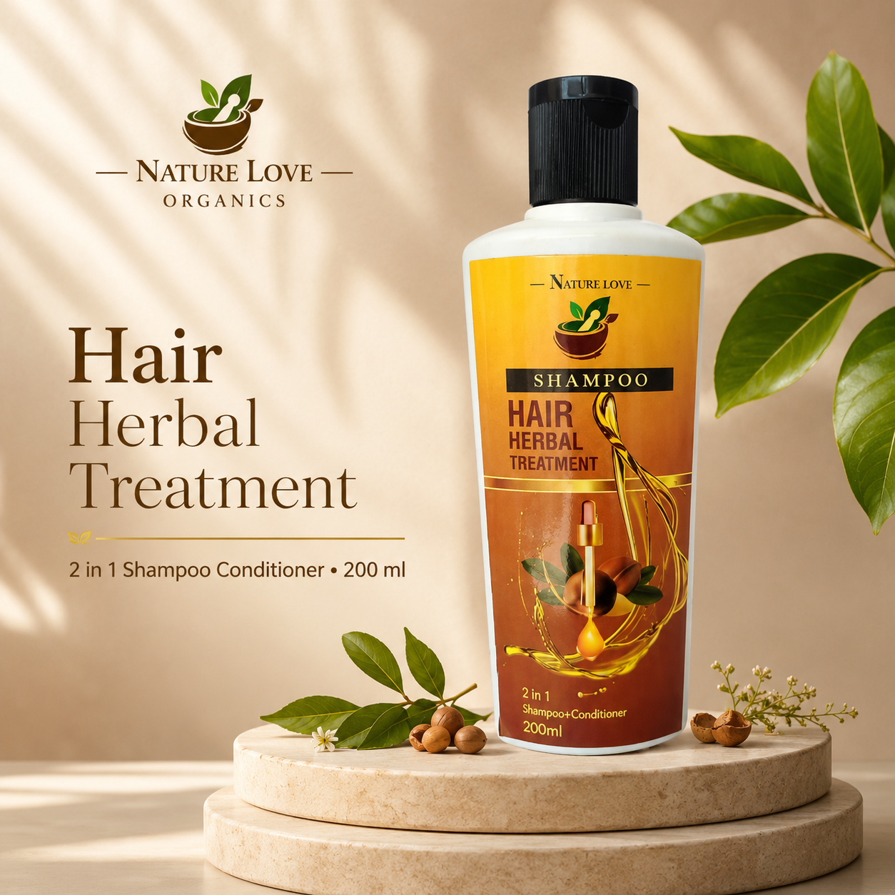 Nature Love Hair Herbal Treatment 2-in-1 Shampoo & Conditioner - Image 2